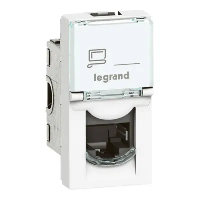 076562 Legrand Mosaic - RJ45 utičnica kategorije 6 FTP 1 modul bela. Šifra proizvoda: 076562