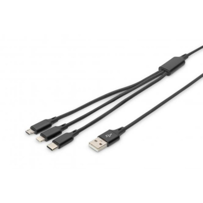 AK-300160-010-S DIGITUS 3-u-1 kabl za punjenje, 1m. Šifra proizvoda: AK-300160-010-S